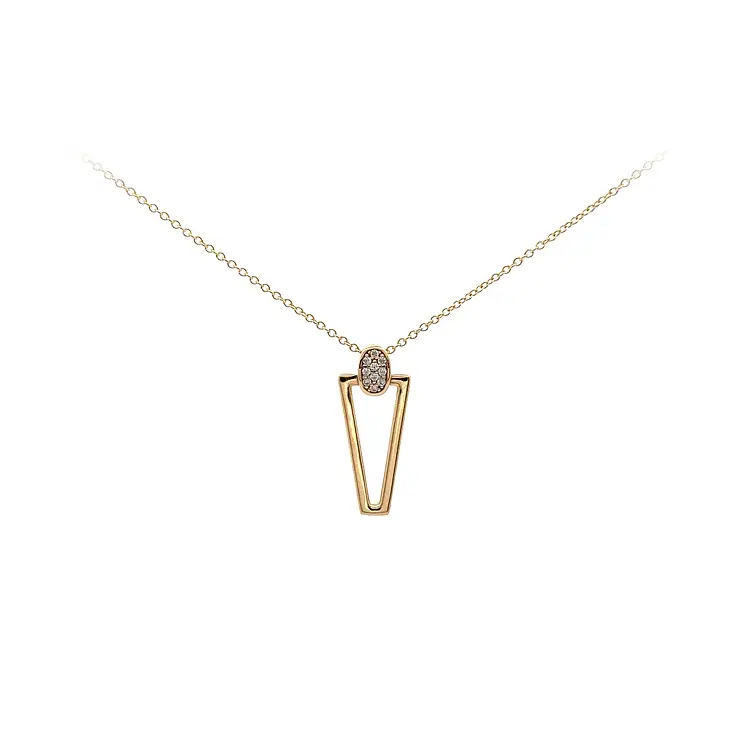 Gold Necklace with Zircons