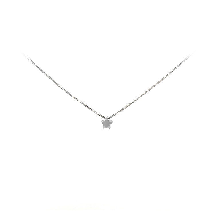 White Gold Star Necklace