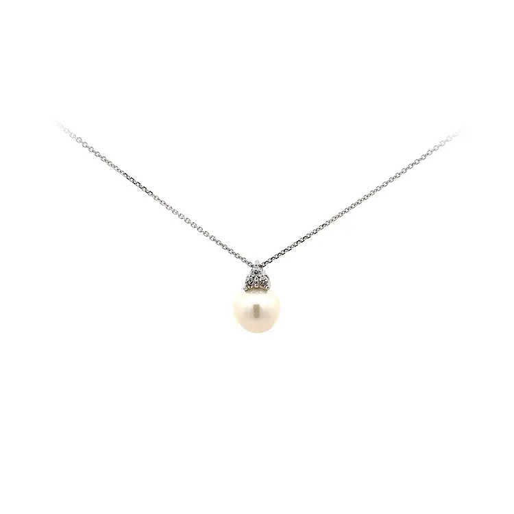 Necklace with White Gold Pearl