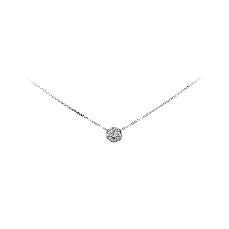 Necklace with White Gold Zircons