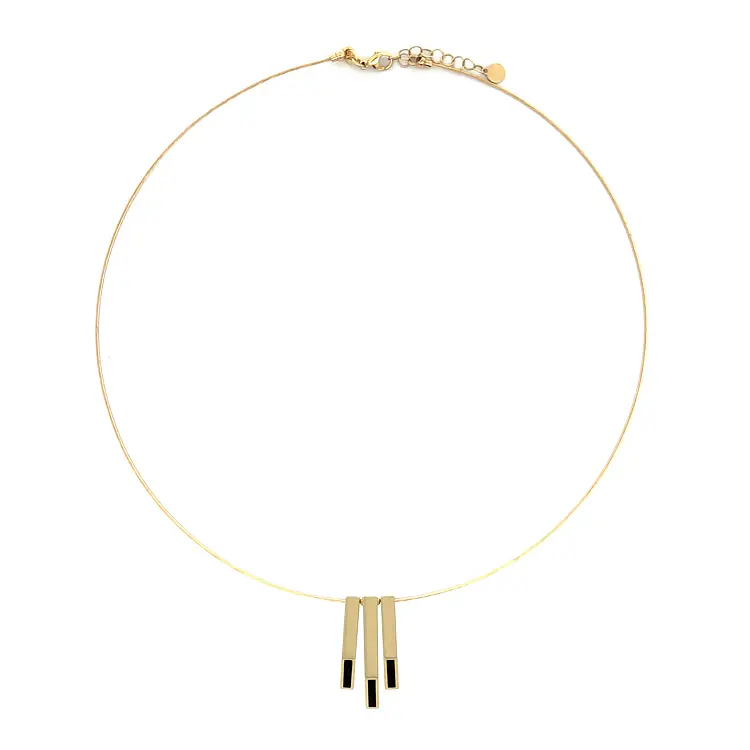 Gold Necklace with Enamel