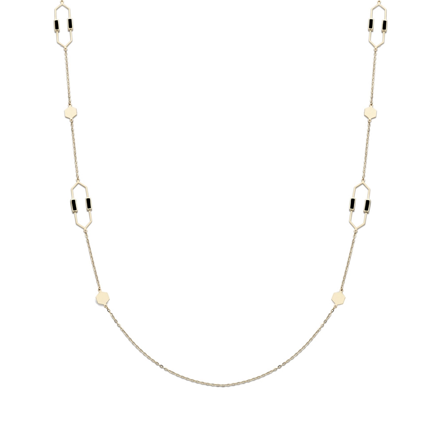 Gold Necklace with Enamel
