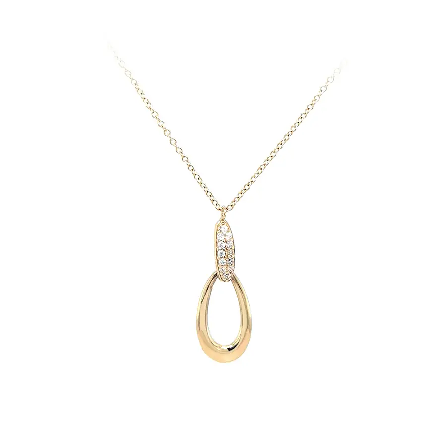 Gold Necklace with Zircons