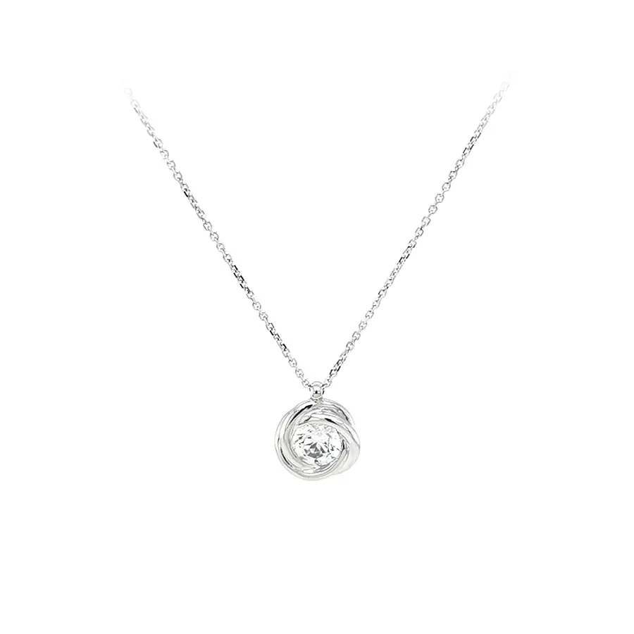 Women's White Gold Zircon Necklace