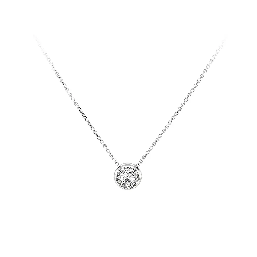 Necklace with White Gold Zircons