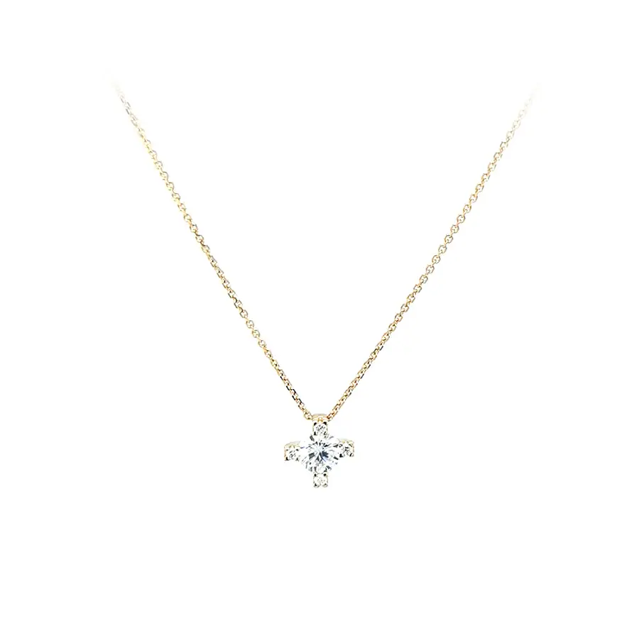 Gold Necklace with Zircons