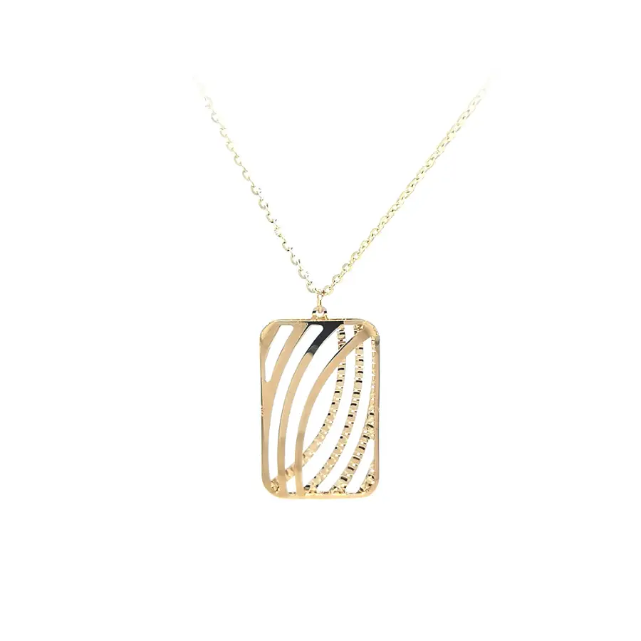 Gold Necklace with Geometric Pendant