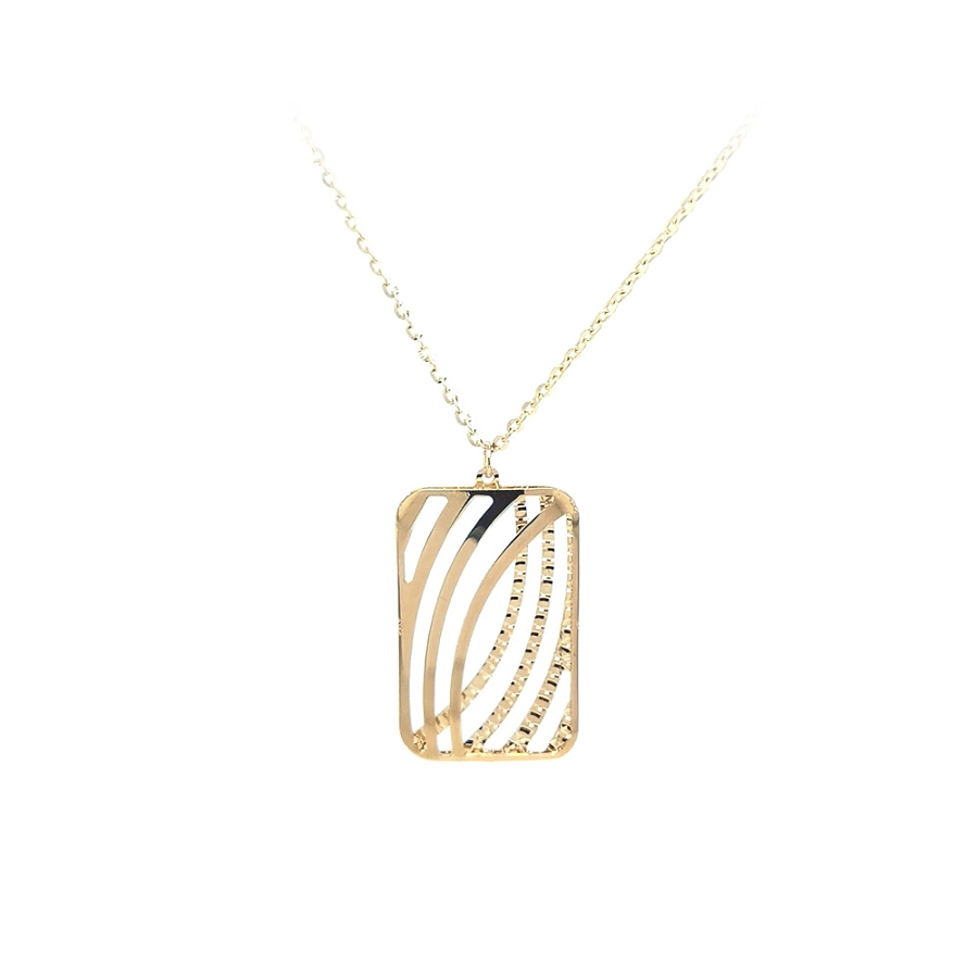 Gold Necklace with Geometric Pendant