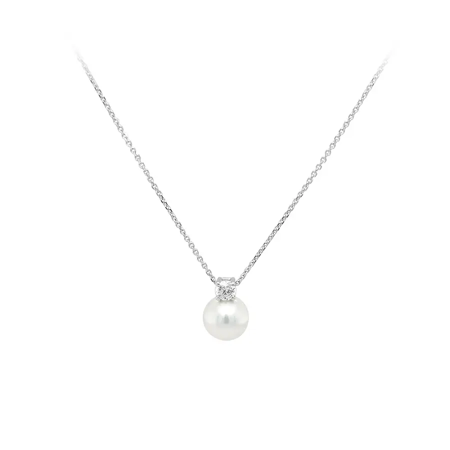 White Gold Pearl Necklace
