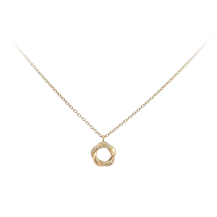 Gold Necklace with Zircons