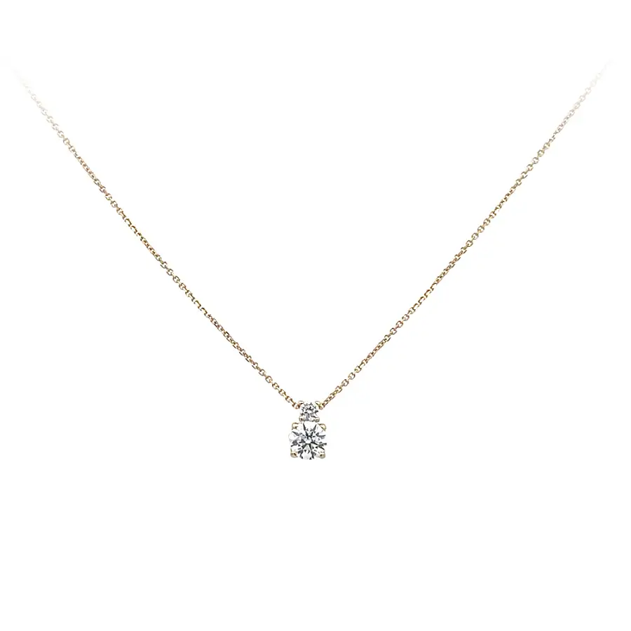 Gold Necklace with Zircons