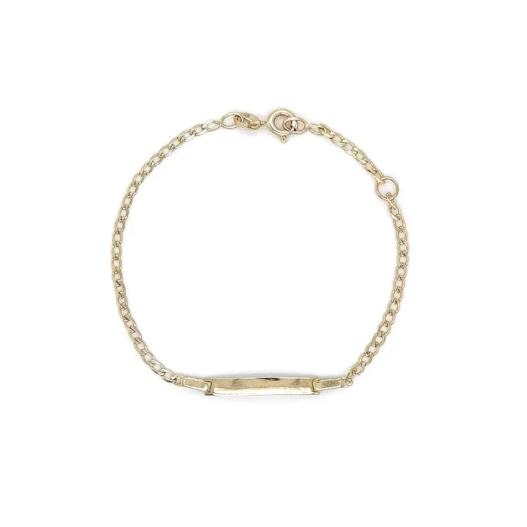 Golden Baby Bracelet with Plate