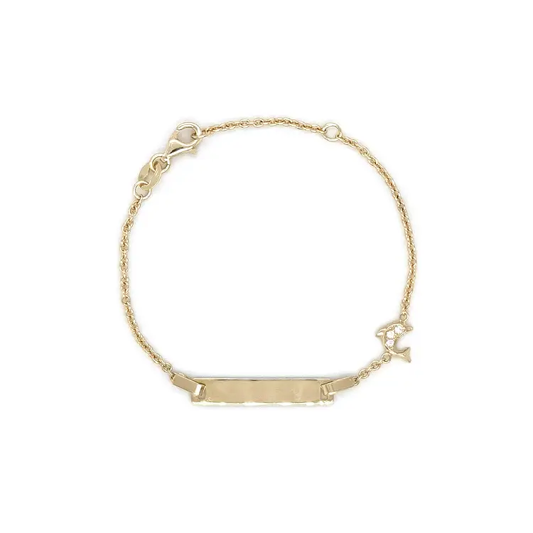 Golden Baby Bracelet with Plate