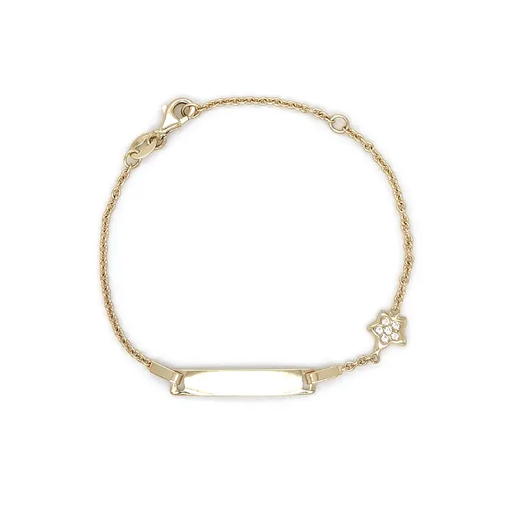 Golden Baby Bracelet with Plate