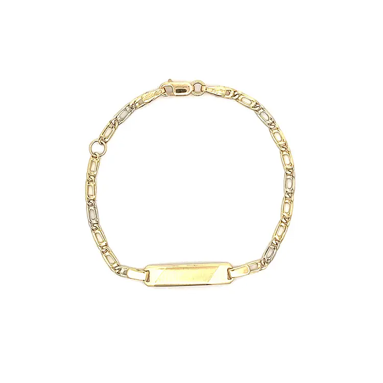 Golden Baby Bracelet with Plate