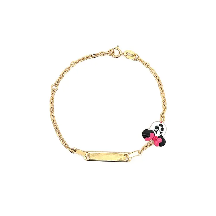 Golden Baby Bracelet Mickey Mouse with Plate