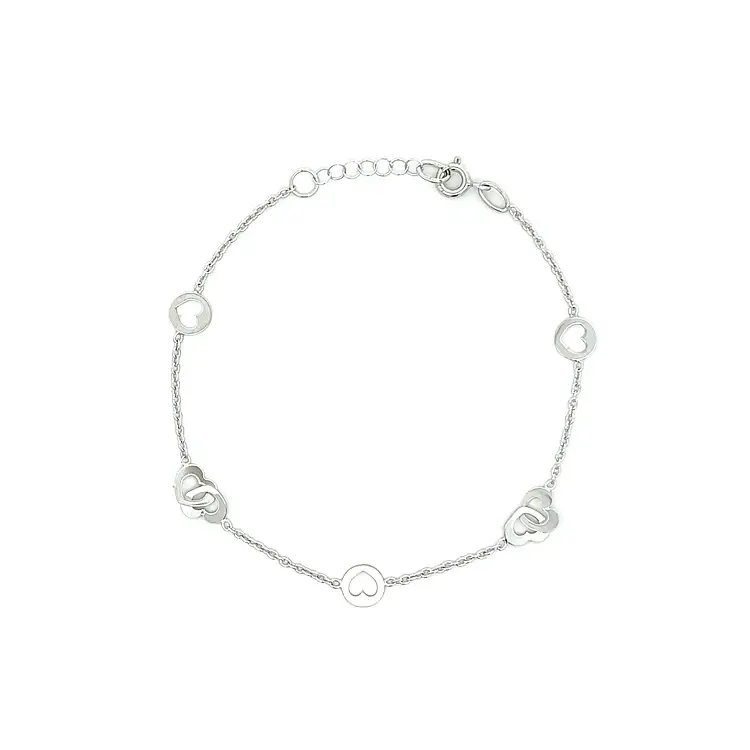 White Gold Chain Hearts