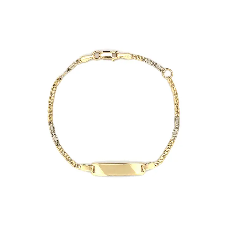 Gold Baby Bracelet with Engraving Plate
