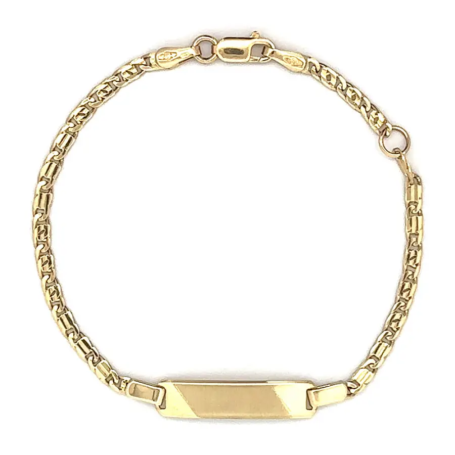 Golden Baby Bracelet with Plate
