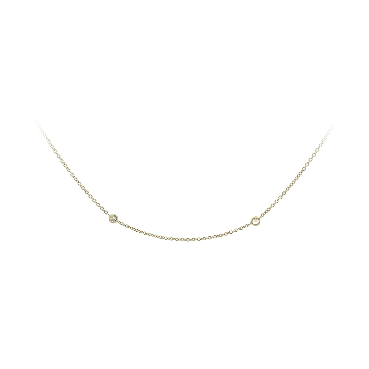 Gold Necklace with Zircons