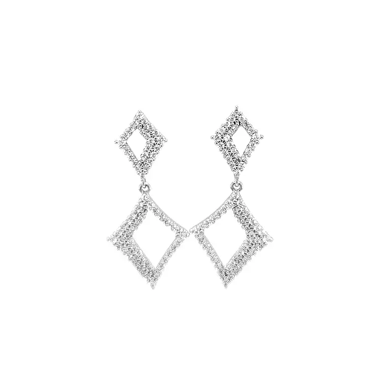 White Gold dangle earrings with Zircons