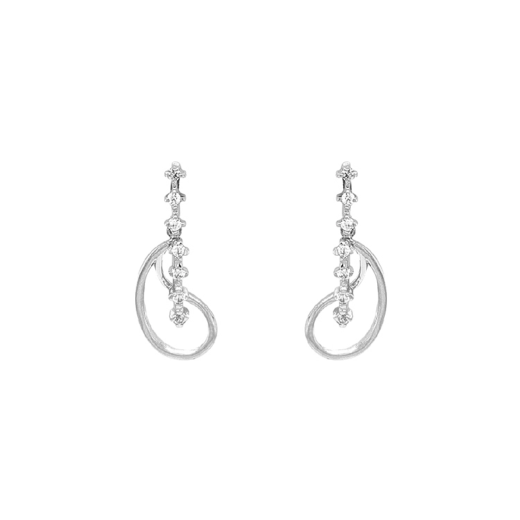 Gold Earrings with Zircons