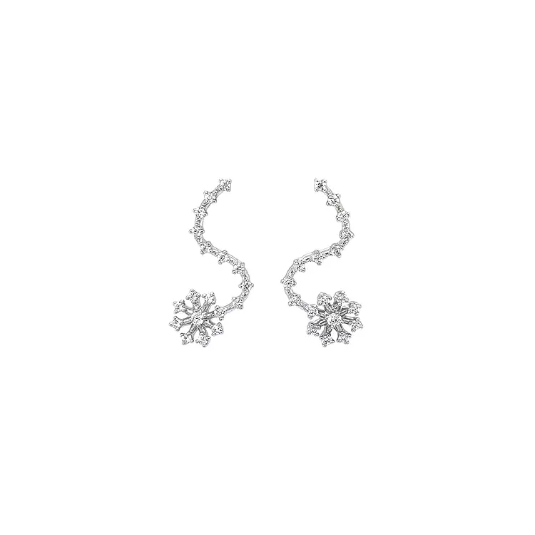 Earrings with White Gold Zircons