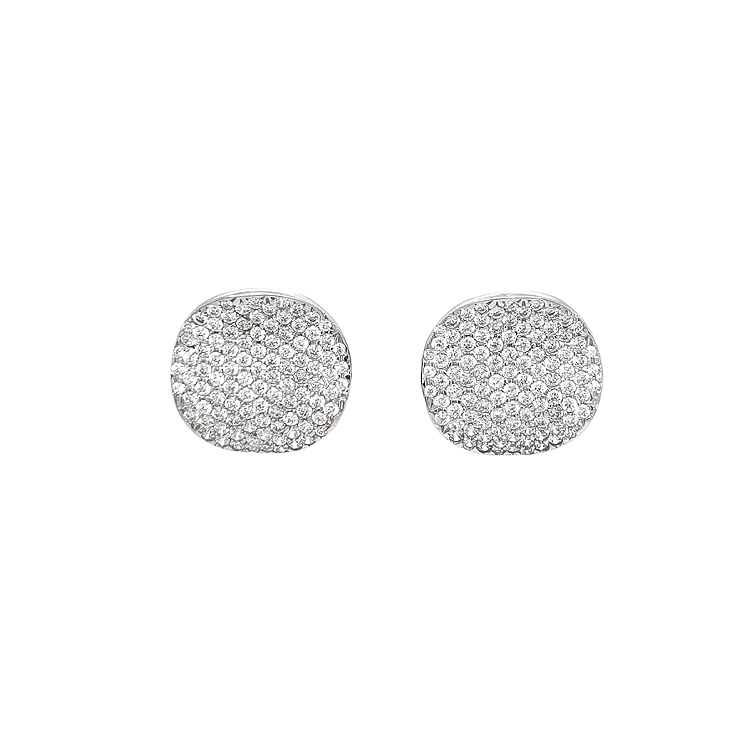 Earrings with White Gold Zircons