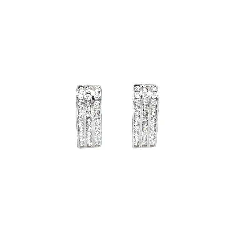 Earrings with White Gold Zircons