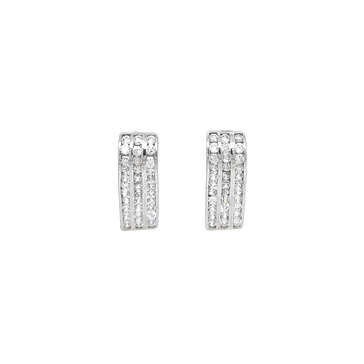 Earrings with White Gold Zircons