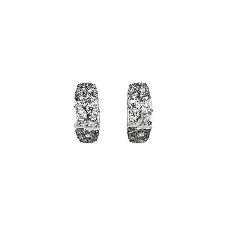 Earrings with White Gold Zircons