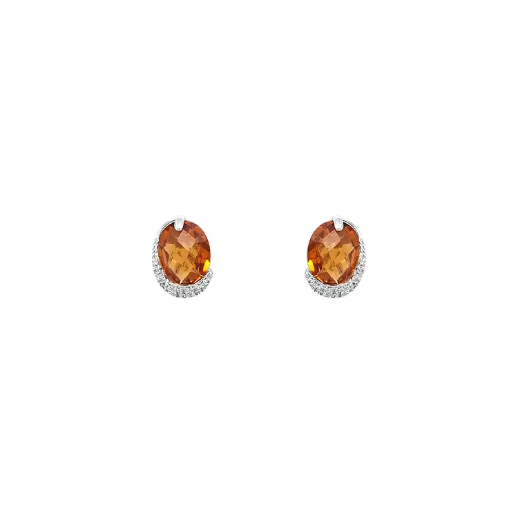 Gold Earrings with Zircons