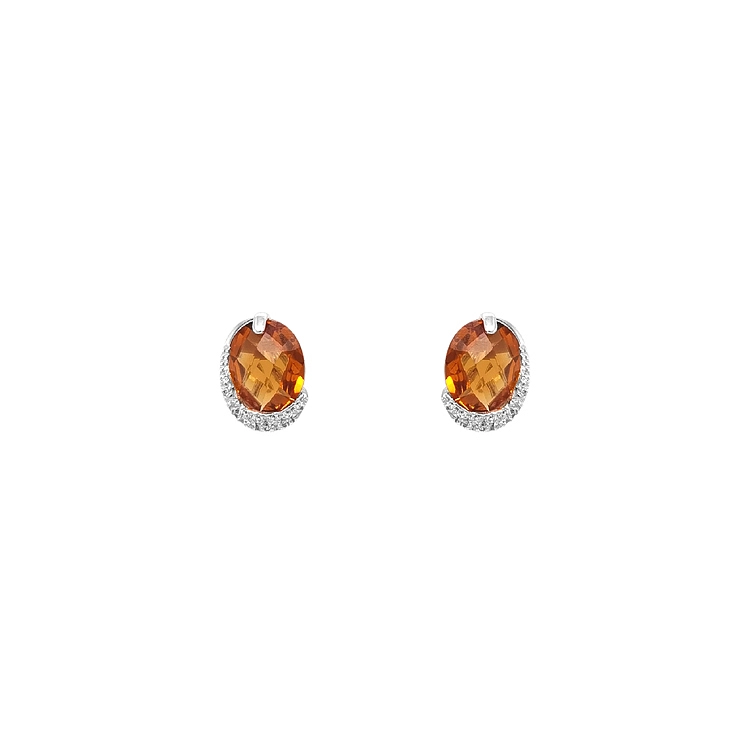 Gold Earrings with Zircons