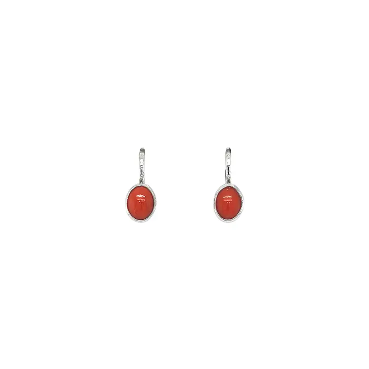 Earrings with White Gold Coral