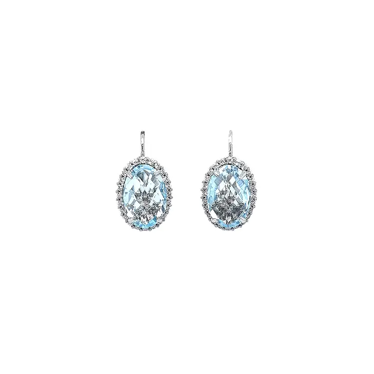 White Gold Topaz Earrings