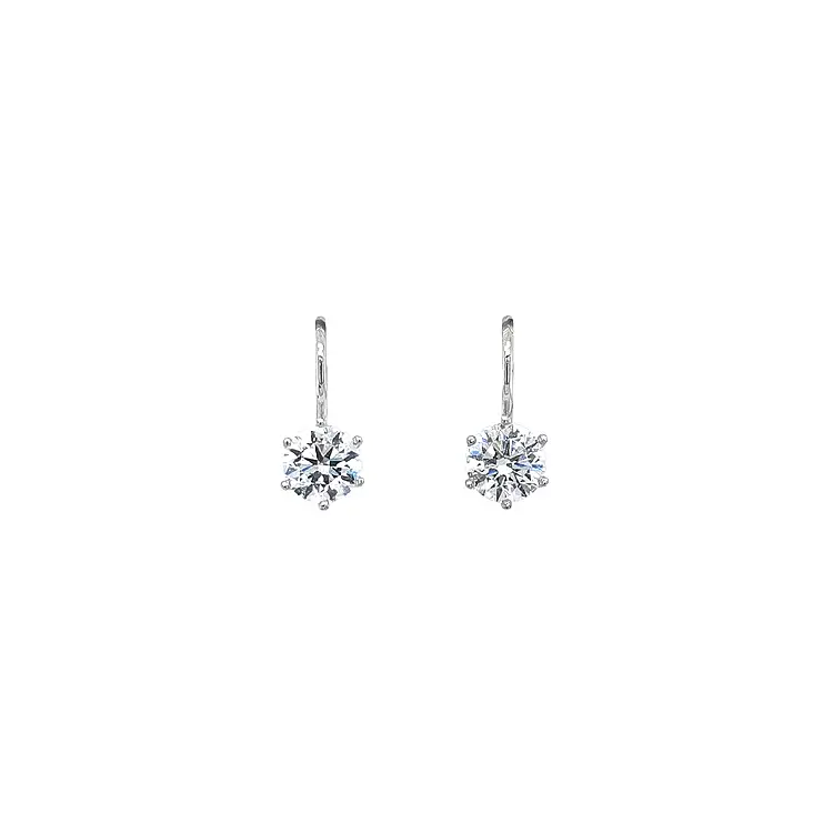 Earrings with White Gold Zircons