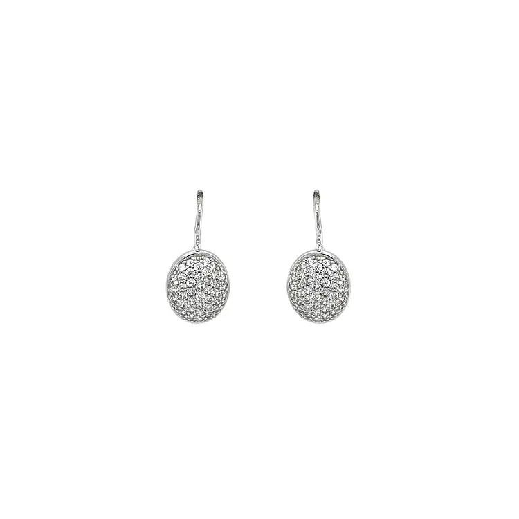 Earrings with White Gold Zircons