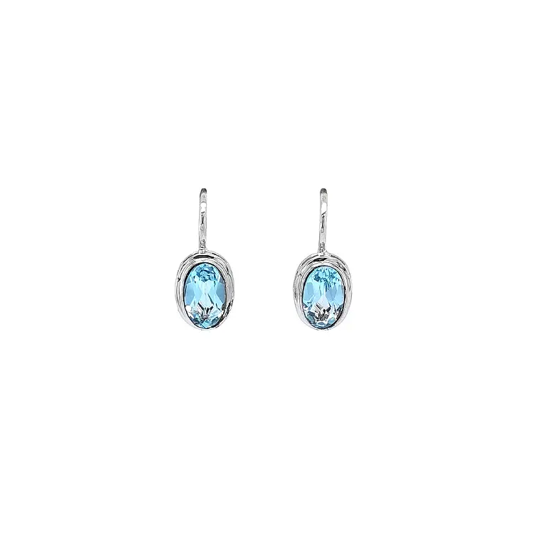 White Gold Topaz Earrings