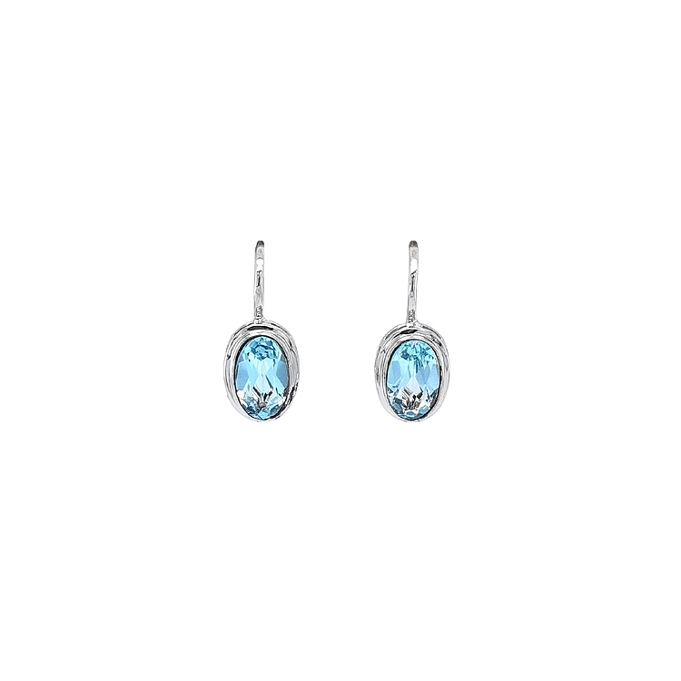 White Gold Topaz Earrings