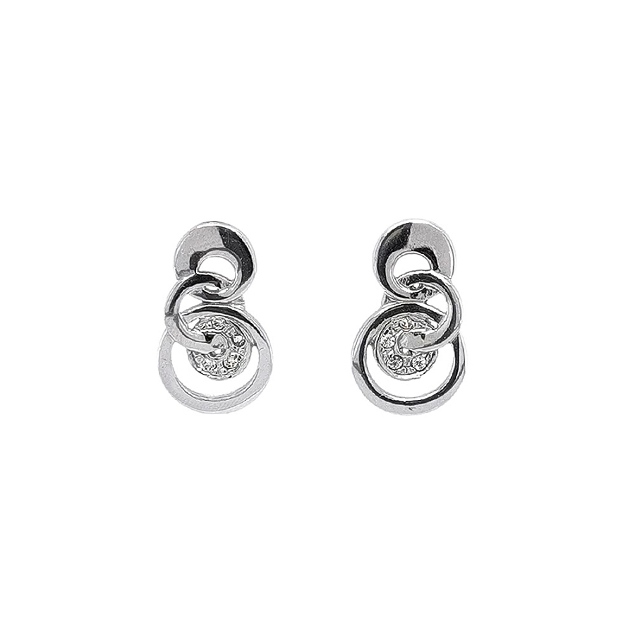 Earrings with White Gold Zircons