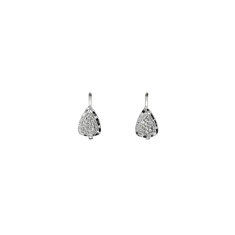 Earrings with White Gold Zircons