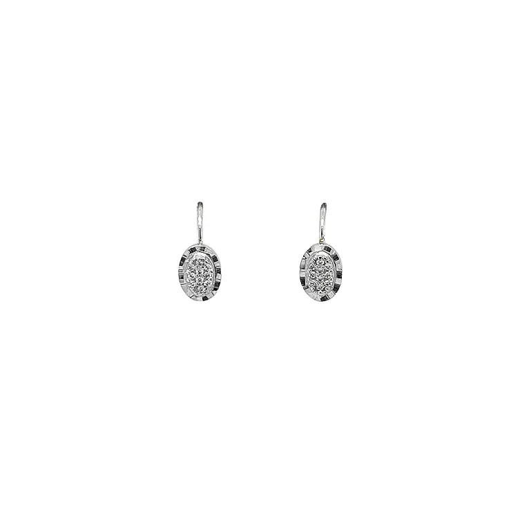 Earrings with White Gold Zircons