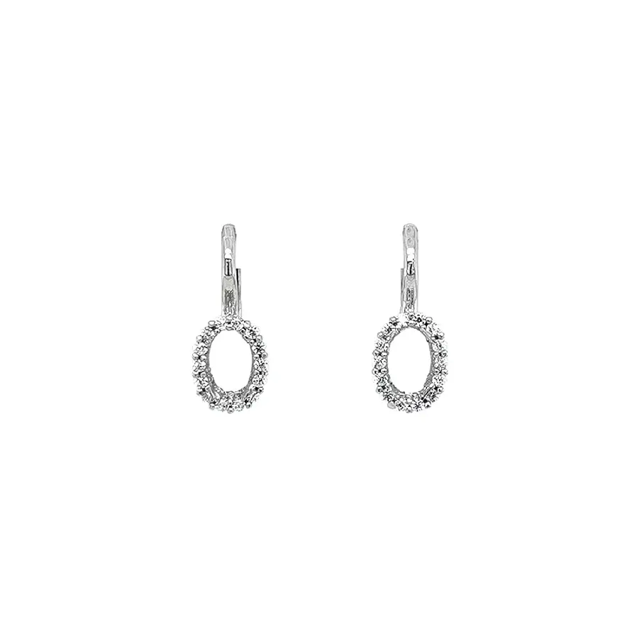 Elegant White Gold dangle earrings with Zircones