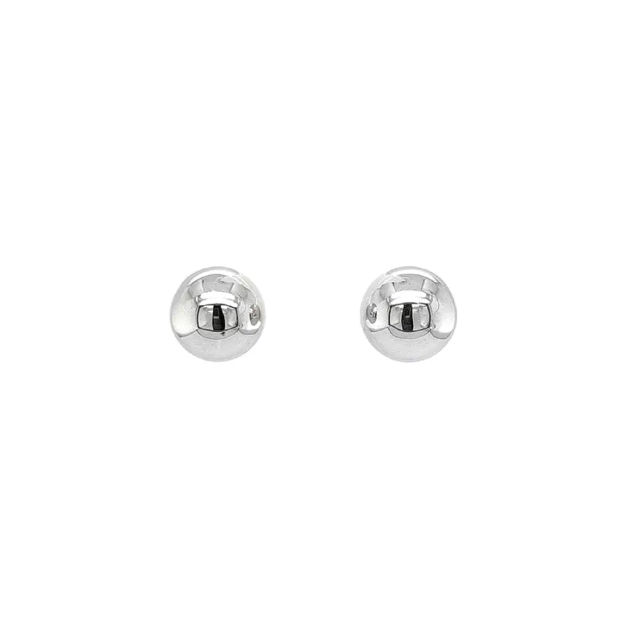 White Gold Earrings in Classic Ball Shape