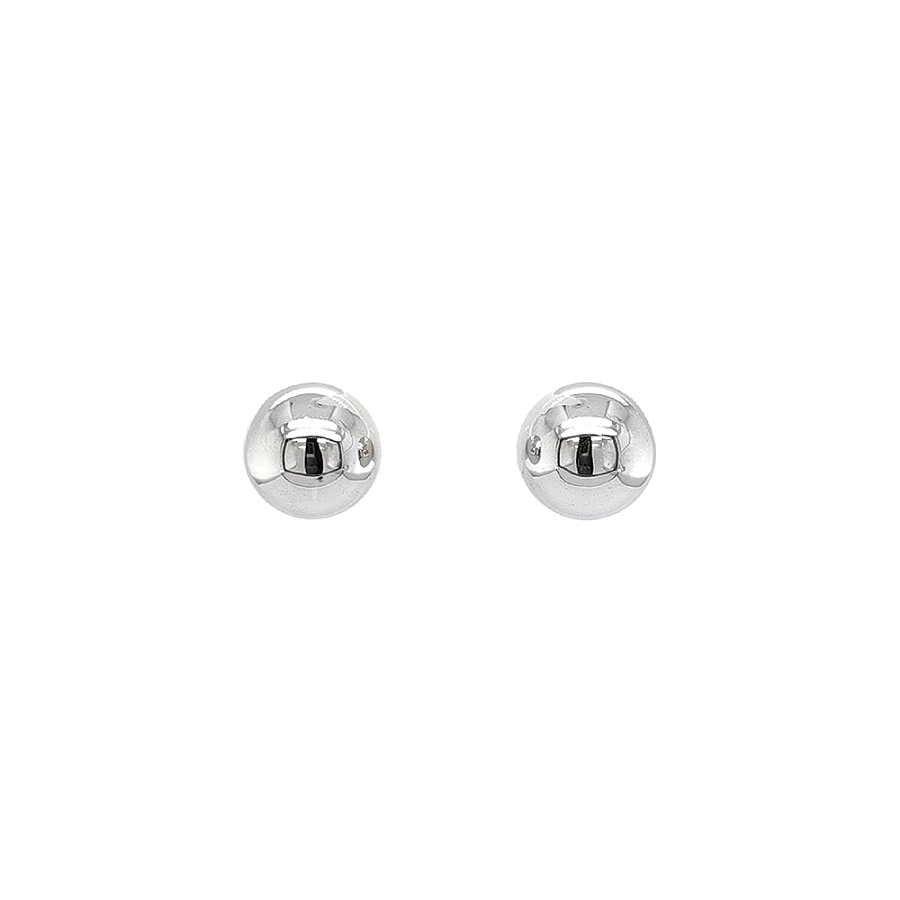 White Gold Earrings in Classic Ball Shape