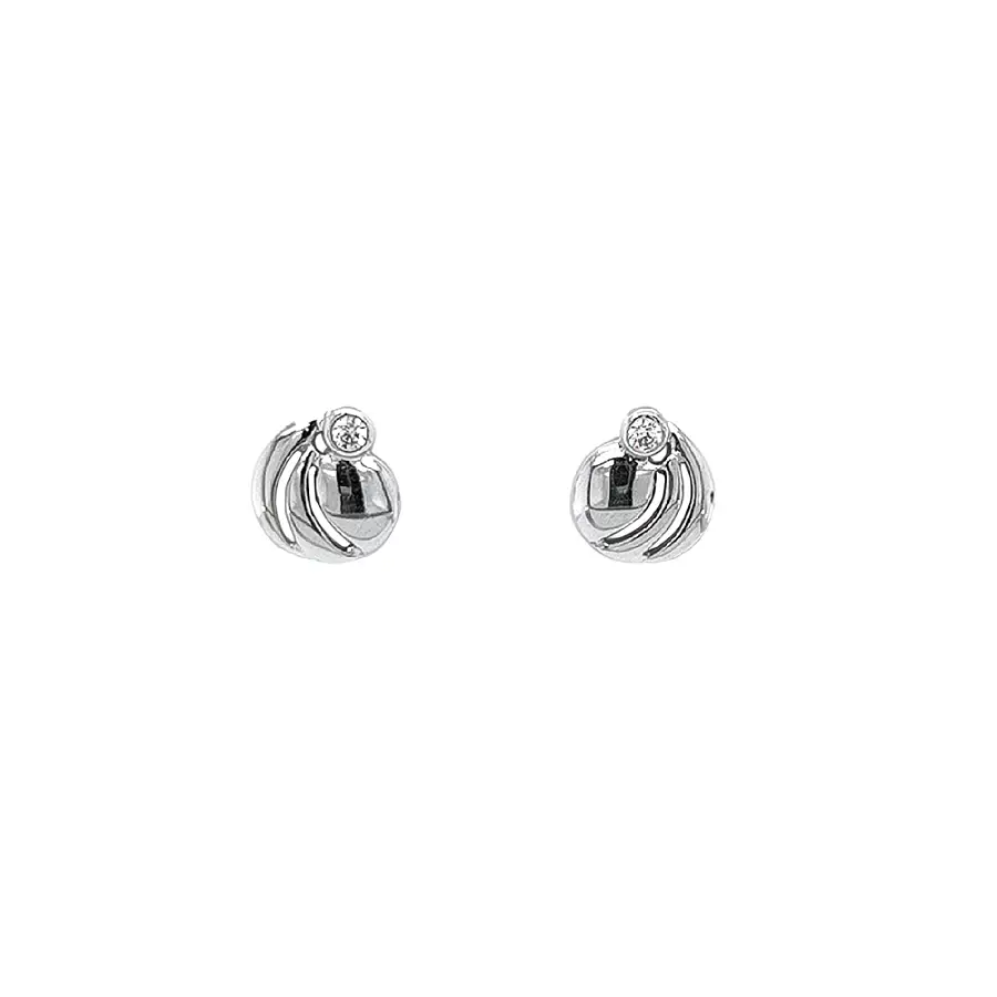 Earrings with White Gold Zircons