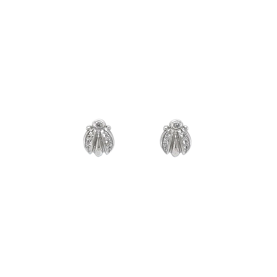 White Gold Earrings with Shining Zircons