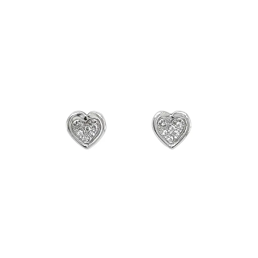 Earrings Sdrce with White Gold Zircons