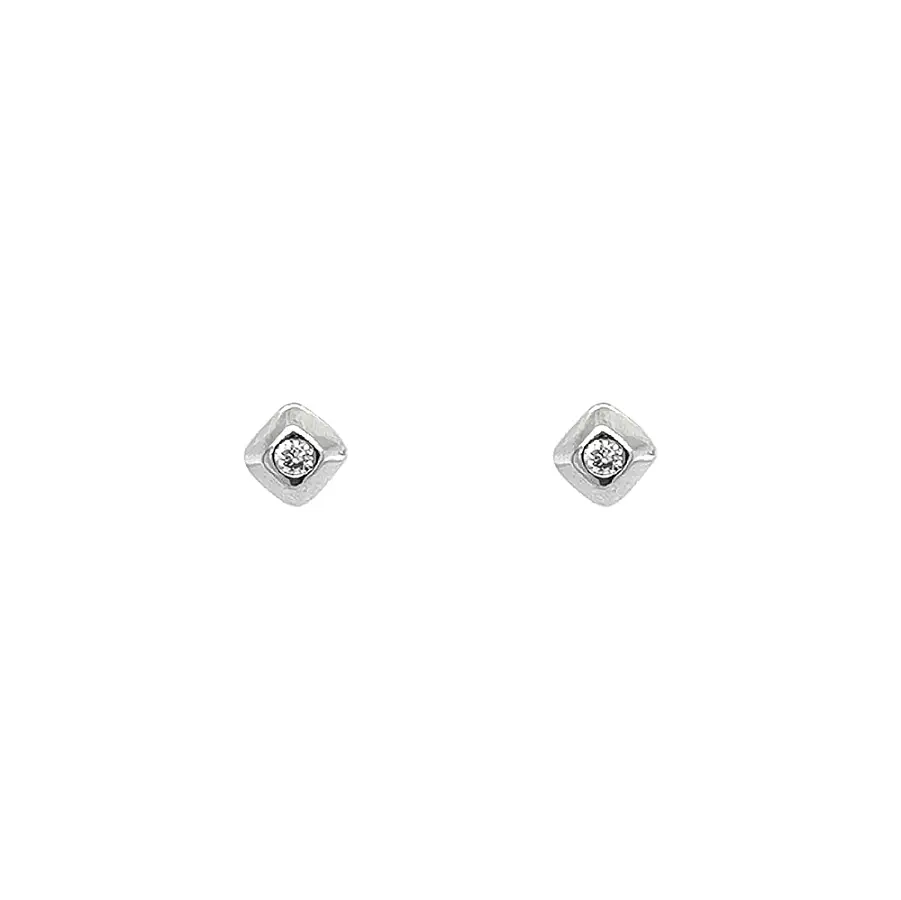 Earrings with White Gold Zircons