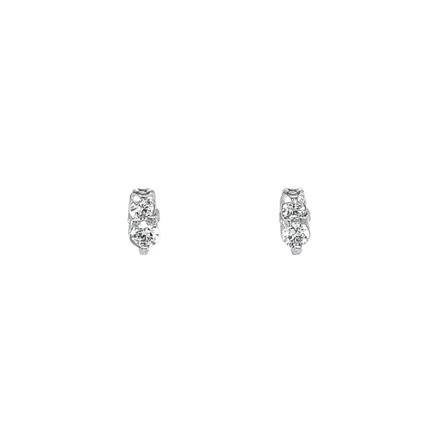 Earrings with White Gold Zircons